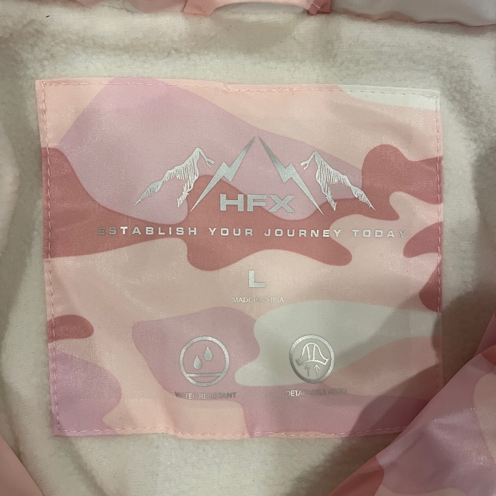 HFX Establish Your Journey Today Pink Camp Parka Winter Coat